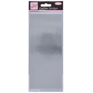 Outline Stickers Straight Line Borders Silver