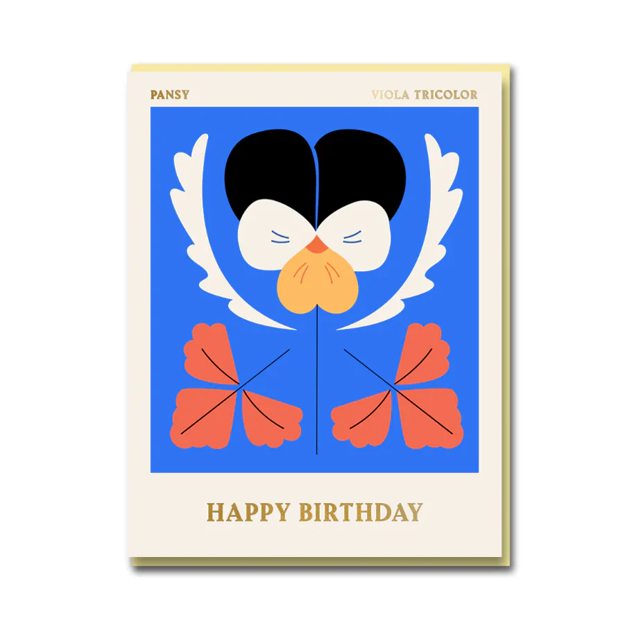 Pansy Happy Birthday Card