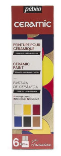 Pebeo Ceramic Set 6 Asstd Cols 20ml