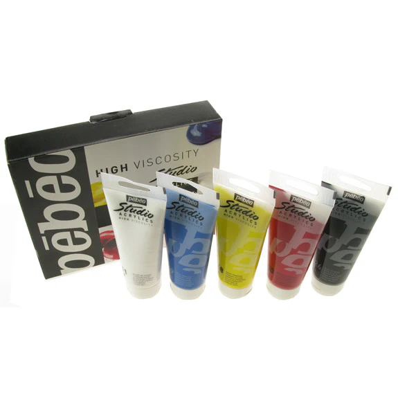 Pebeo Studio Acrylic Sets - 5 X 100ml Primary Pack