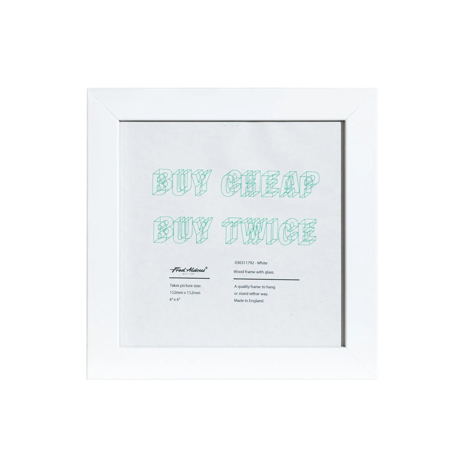 Picture Frame - White - 6" x 6"