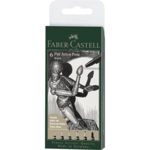 PITT Artists Pen Set Black Wallet of 6
