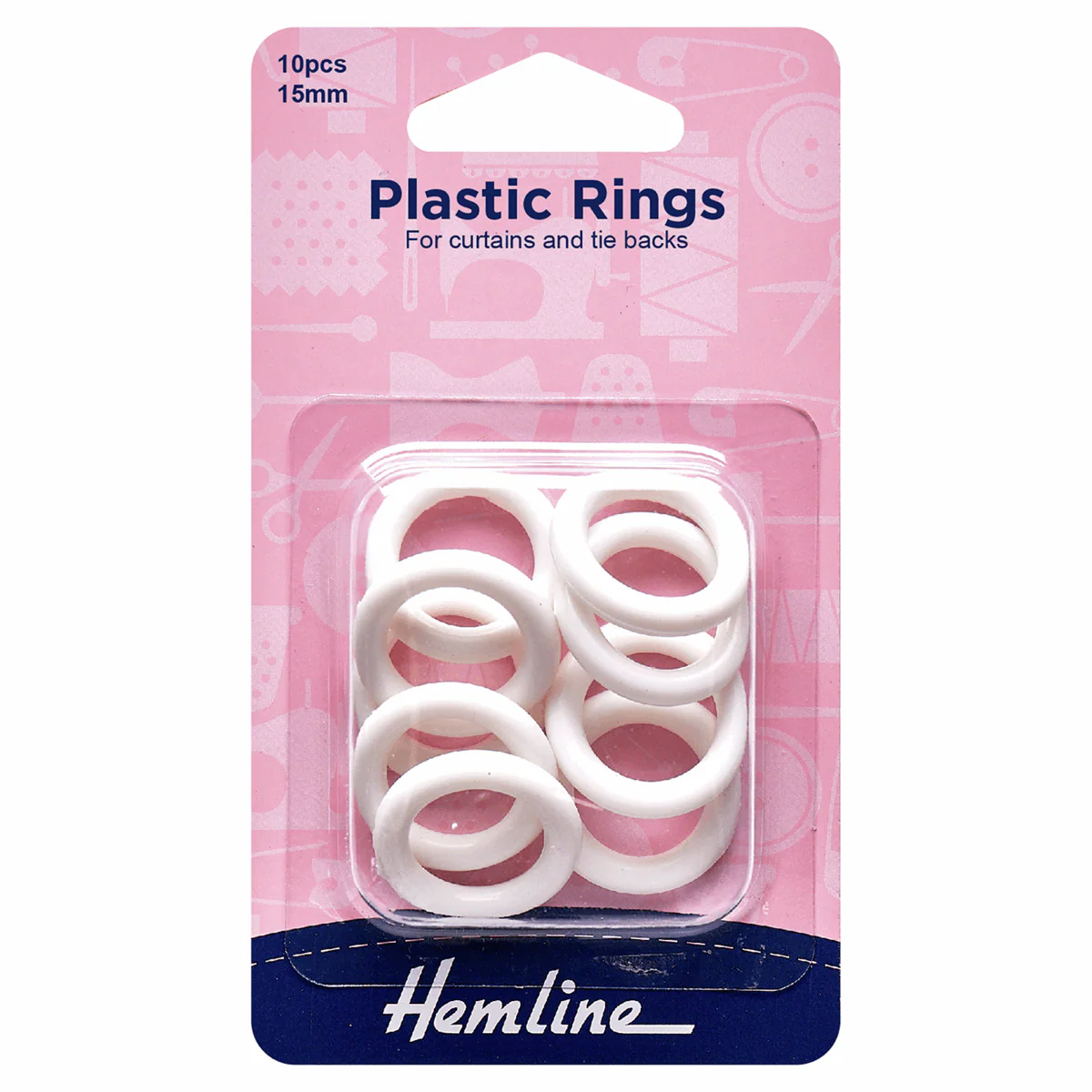 Plastic Curtain Rings - White