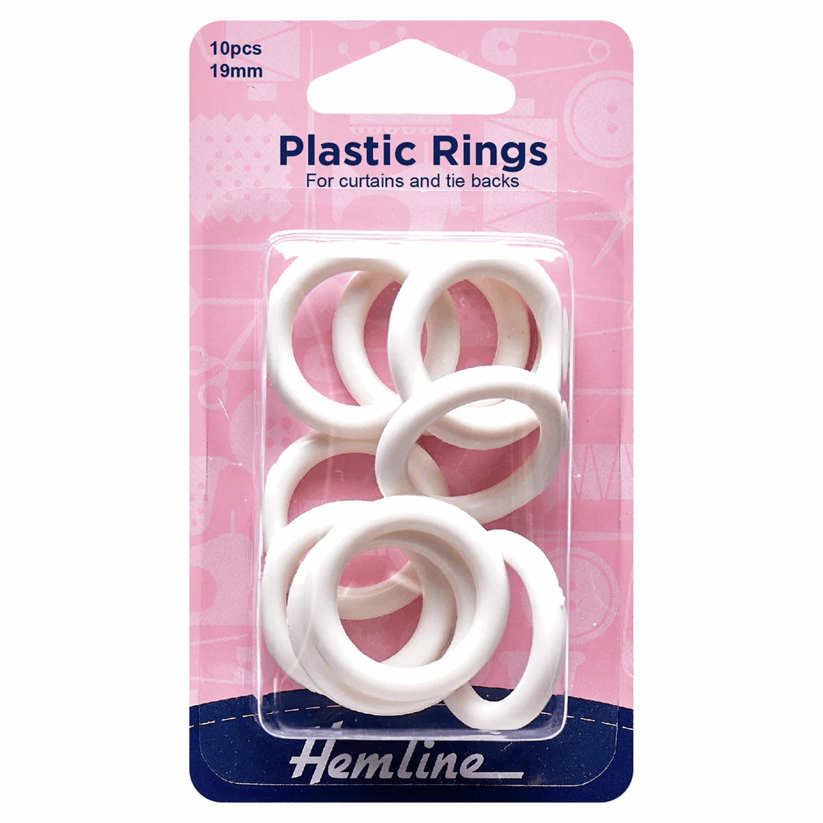 Plastic Curtain Rings - White - Image 2