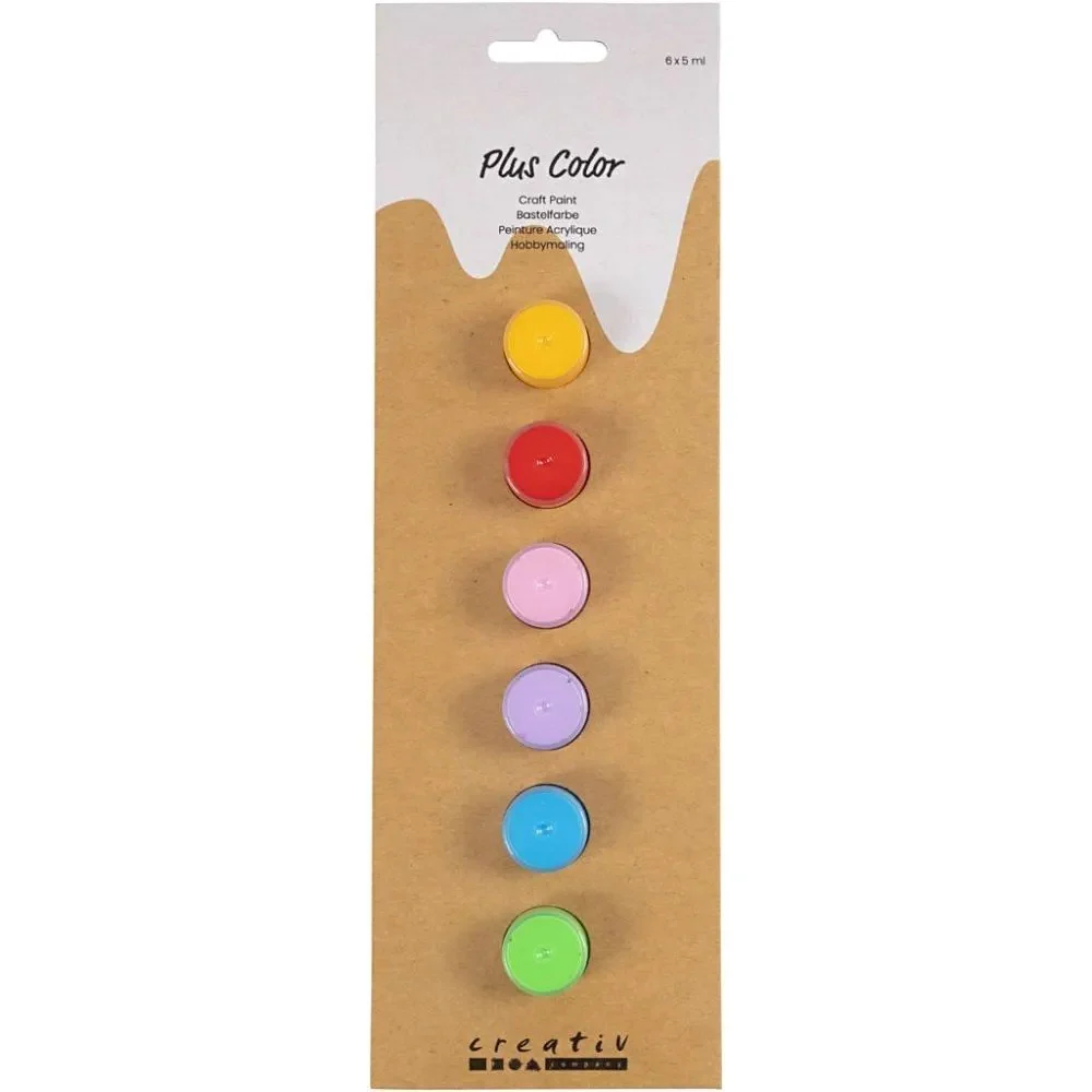 Plus Color Craft Paint x6 Assorted