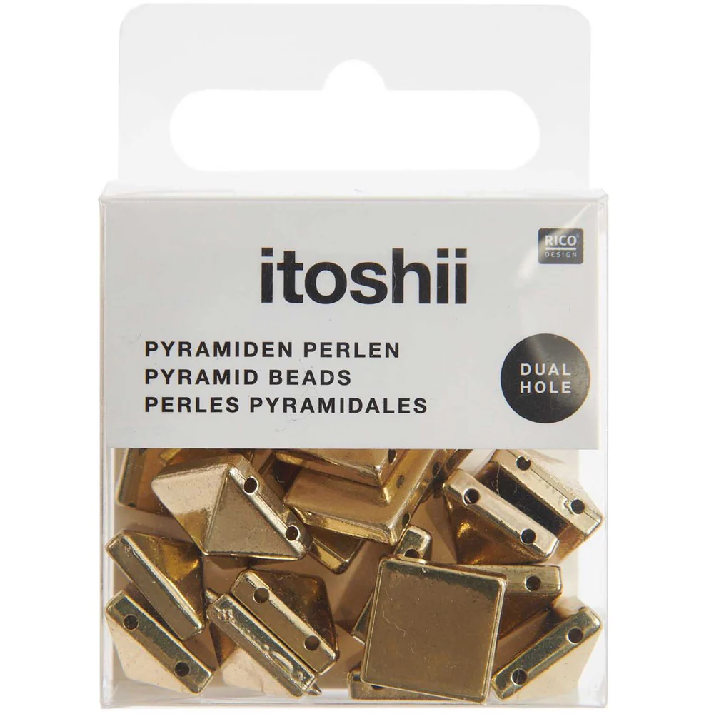 Itoshii Pyramid Beads Square Gold Large