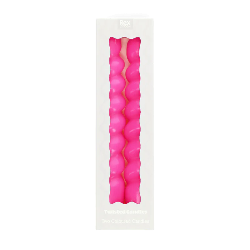 Rex Twisted Candles (2) - Bright Pink - Image 2