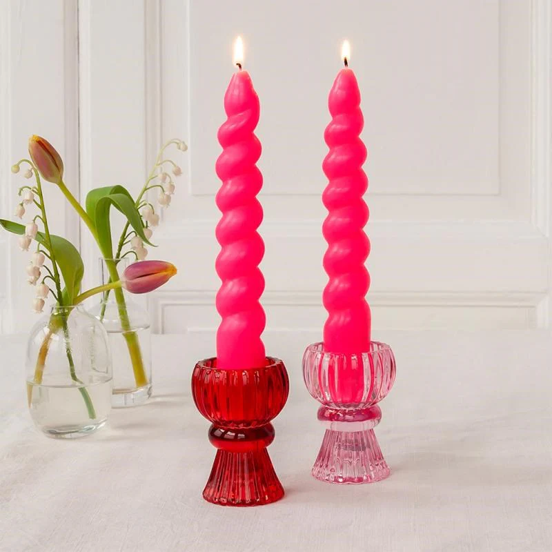 Rex Twisted Candles (2) - Bright Pink - Image 3