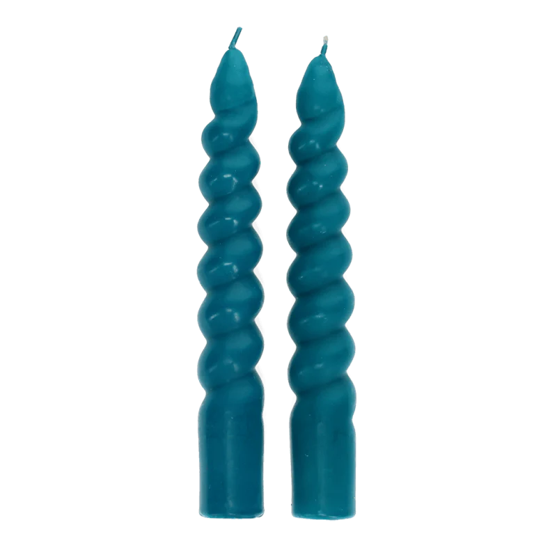 Rex Twisted Candles (2) - Dark Blue