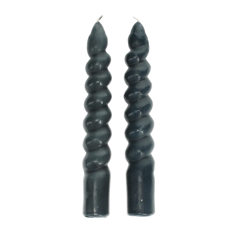 Rex Twisted Candles (2) - Dark Grey