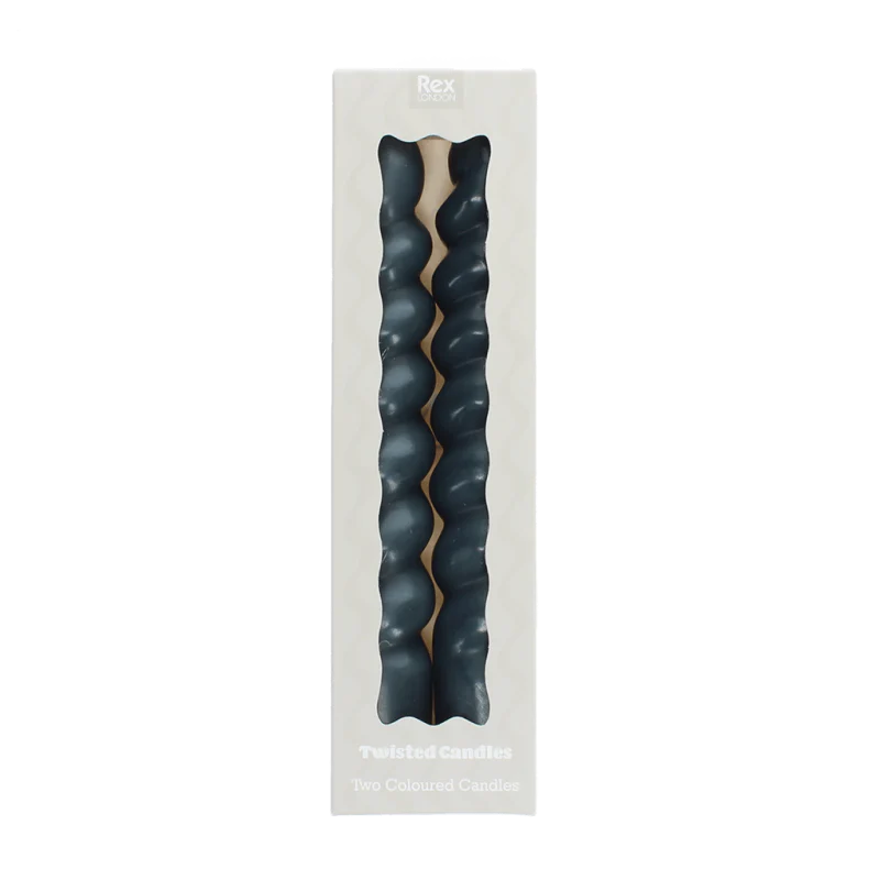 Rex Twisted Candles (2) - Dark Grey - Image 2