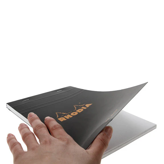 Rhodia Black Head Stapled Pad 14.8X21Cm Sq.Plain 160009C - Image 2