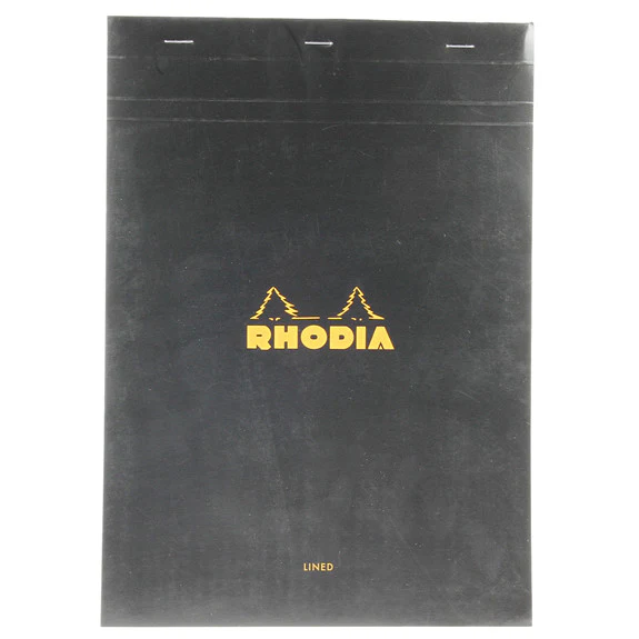 Rhodia Black Head Stapled Pad 21X29.7Cm Lined & Margin 186009C - Image 3