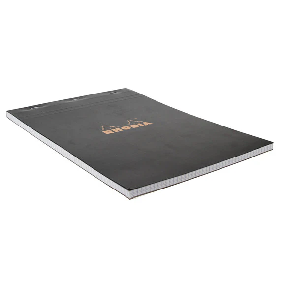 Rhodia Black Head Stapled Pad 21X29.7Cm Sq.5X5 182009C