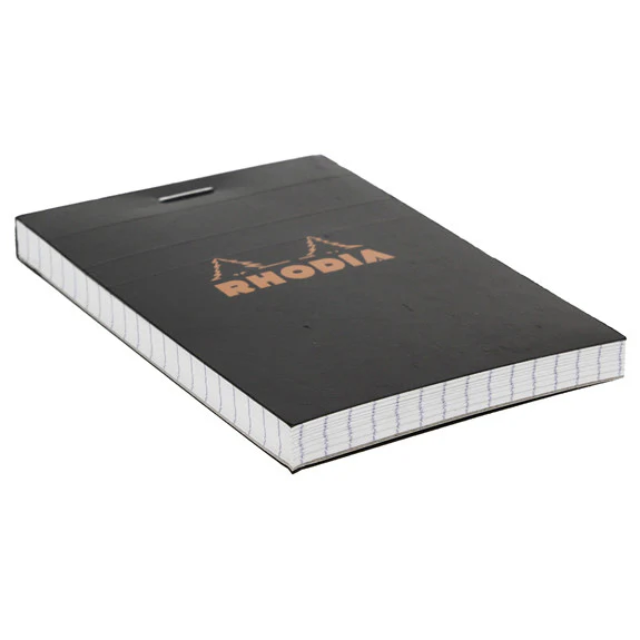 Rhodia Black Head Stapled Pad 7.4X10.5Cm Sq.5X5 112009C