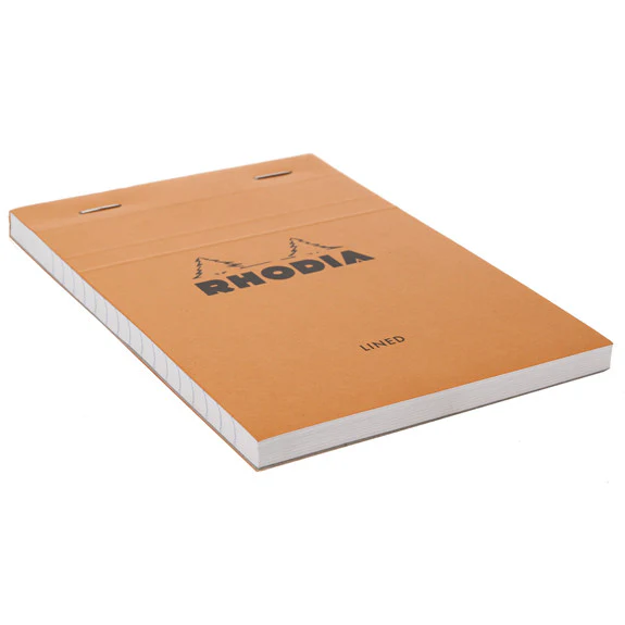 Rhodia Orange Head Stapled Pad 10.5X14.8Cm Lined 13600C