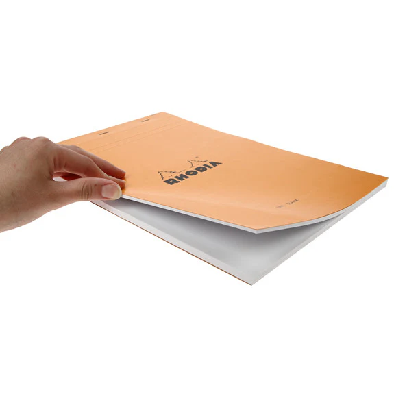 Rhodia Orange Head Stapled Pad 21X29.7Cm Sq.Plain 18000 - Image 2