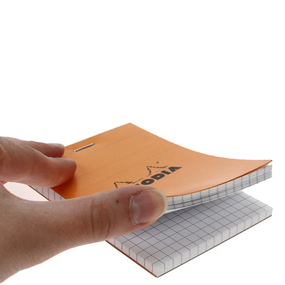 Rhodia Orange Head Stapled Pad 7.4X10.5Cm Sq.5X5 11200C - Image 2
