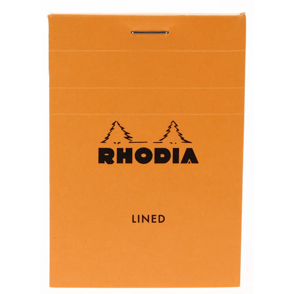 Rhodia Orange Head Stapled Pad 7.4X10.5Cm Sq.Lined 11600C - Image 3