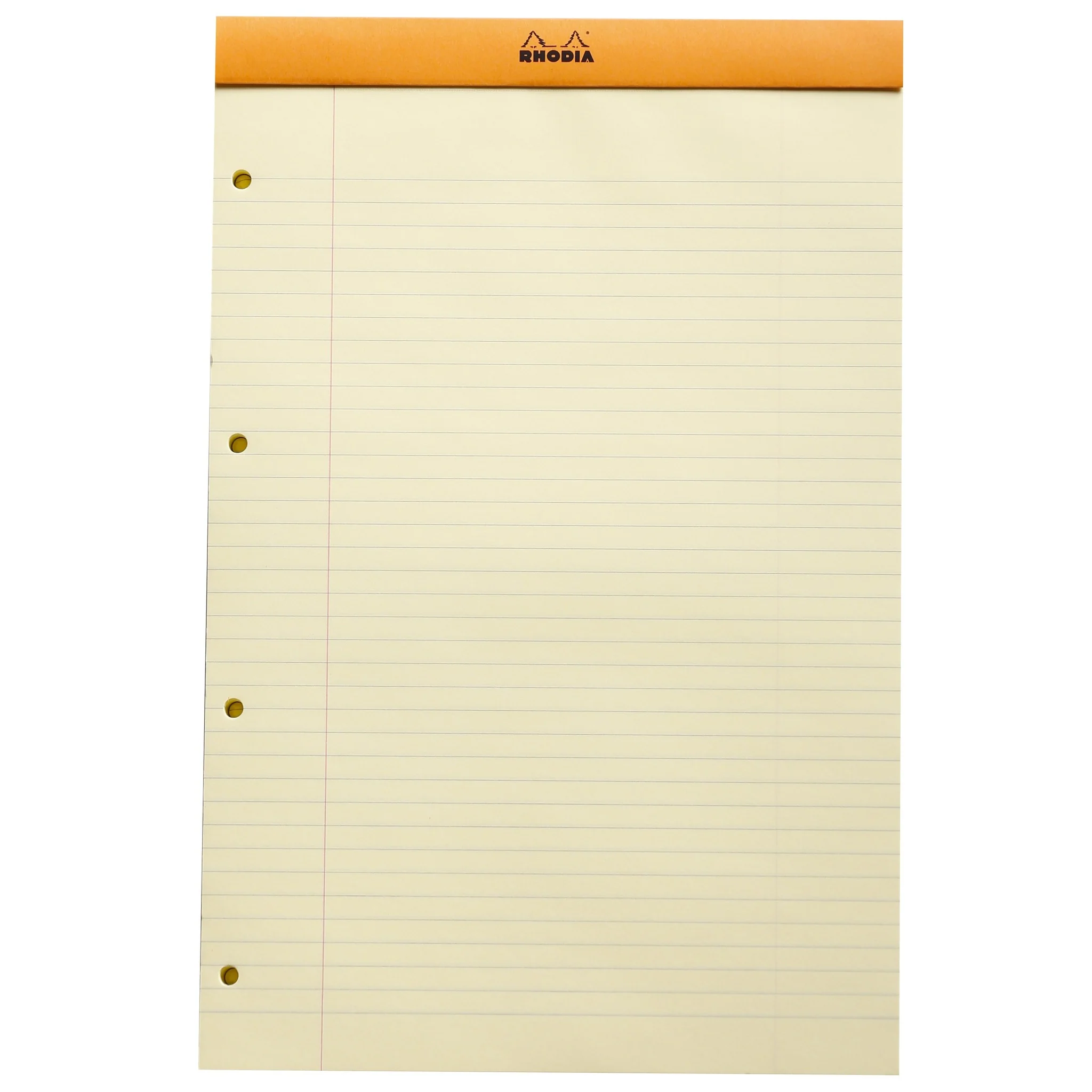 Rhodia ORANGE Pad - Yellow 21x31.8cm Punched - Image 4