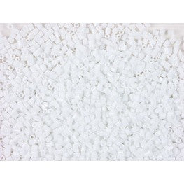 2 Cut Beads White Opaque 2mm