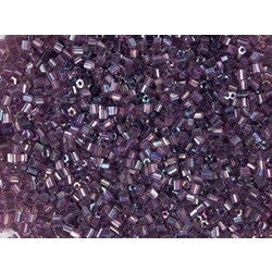 2 Cut Beads Lilac Rainbow 2mm