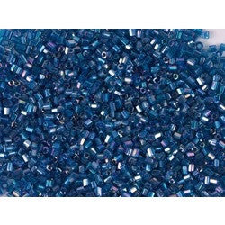 2 Cut Beads Turquoise Silver Inclusion 2mm