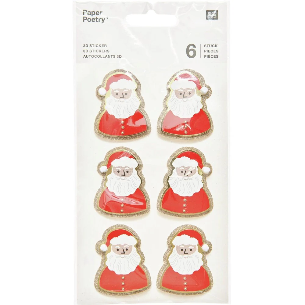 Paper Poetry 3D Santa Stickers - Image 2