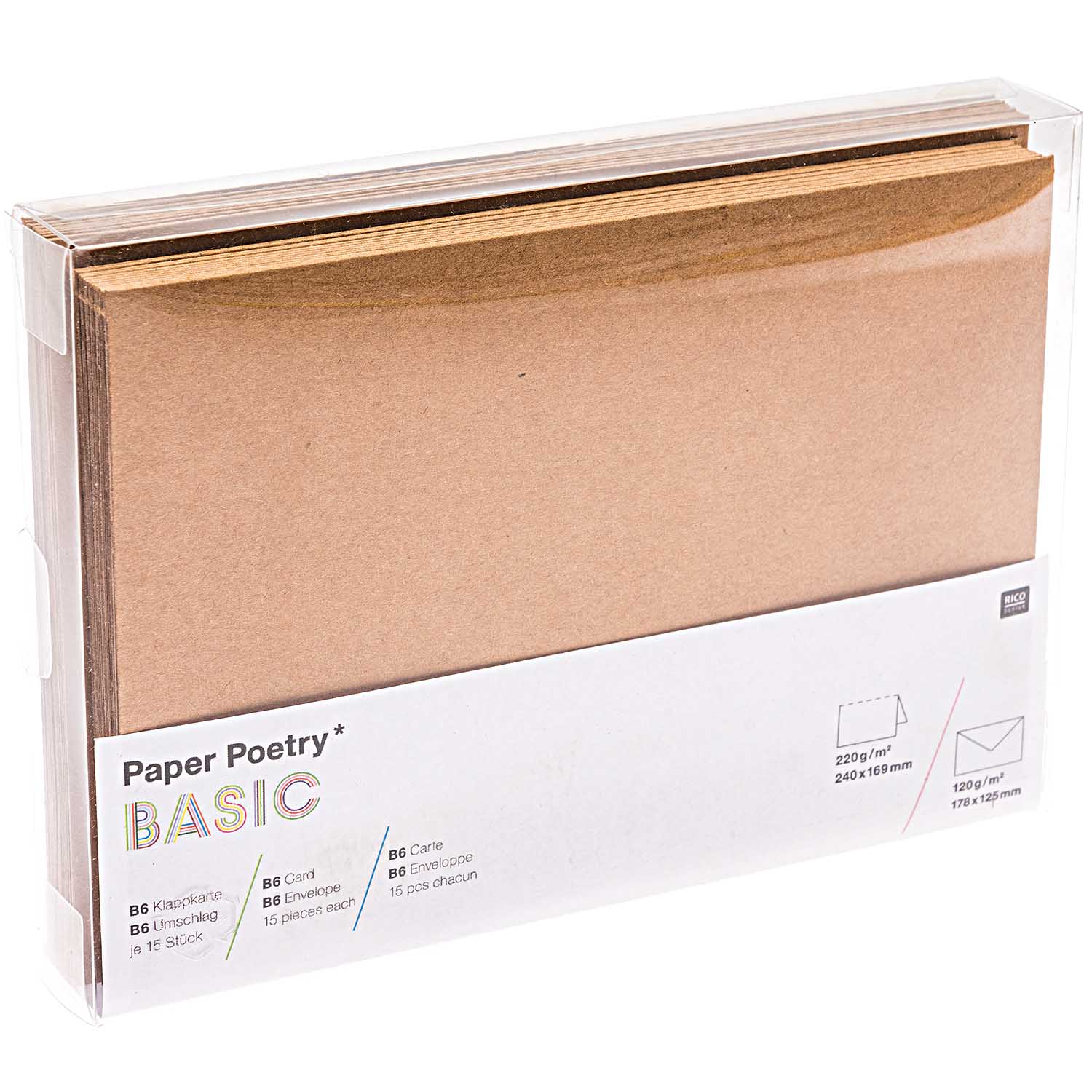 Paper Poetry Card Set Basic B6 Kraft Paper