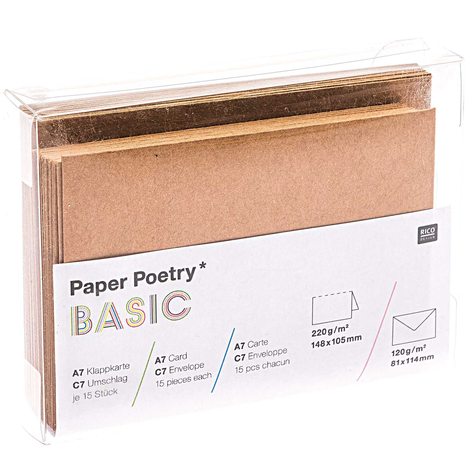 Paper Poetry Card Set Basic C7/A7 Kraft Paper