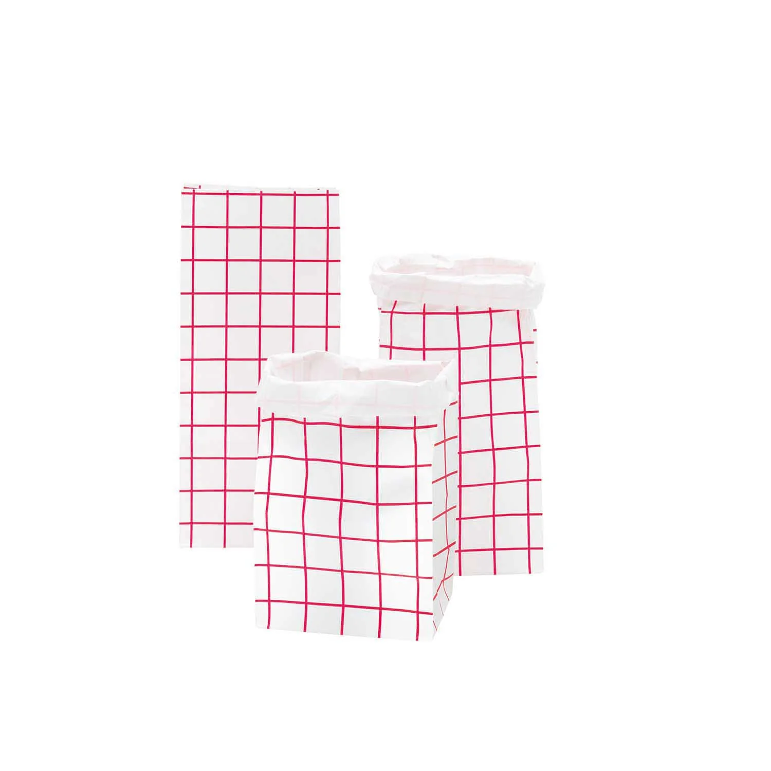 Paper Poetry Maxi Block Bottom Bag Pink Checkered Small
