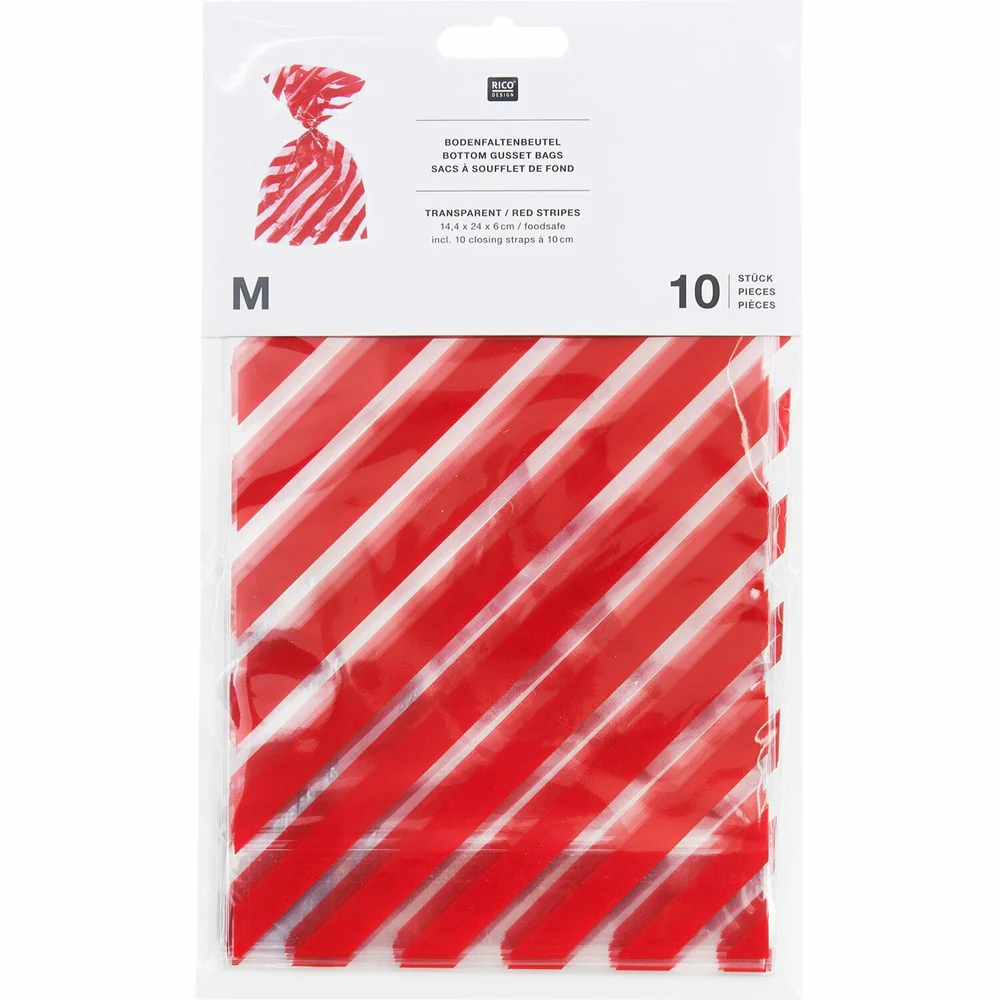 Rico Bottom Gusset Bags Red Stripes - Image 2