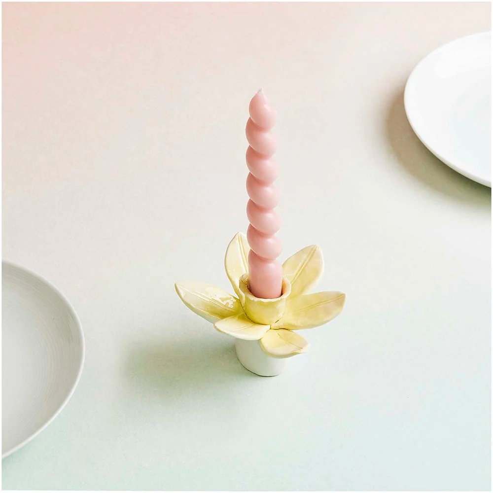 Rico Ceramic Candle Holder Daffodil Yellow - Image 2