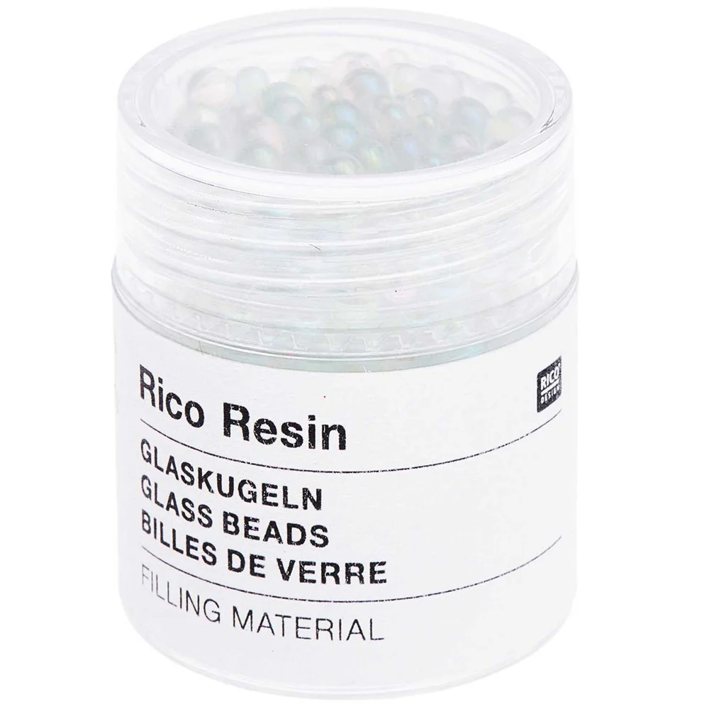 Resin Filling Glass Beads Iridescent White 12.4g