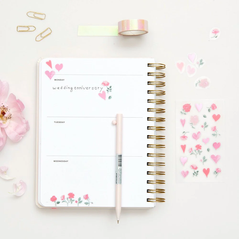 Paper Poetry Foil Hearts & Flowers Stickers
