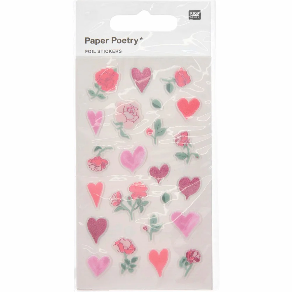 Paper Poetry Foil Hearts & Flowers Stickers - Image 2