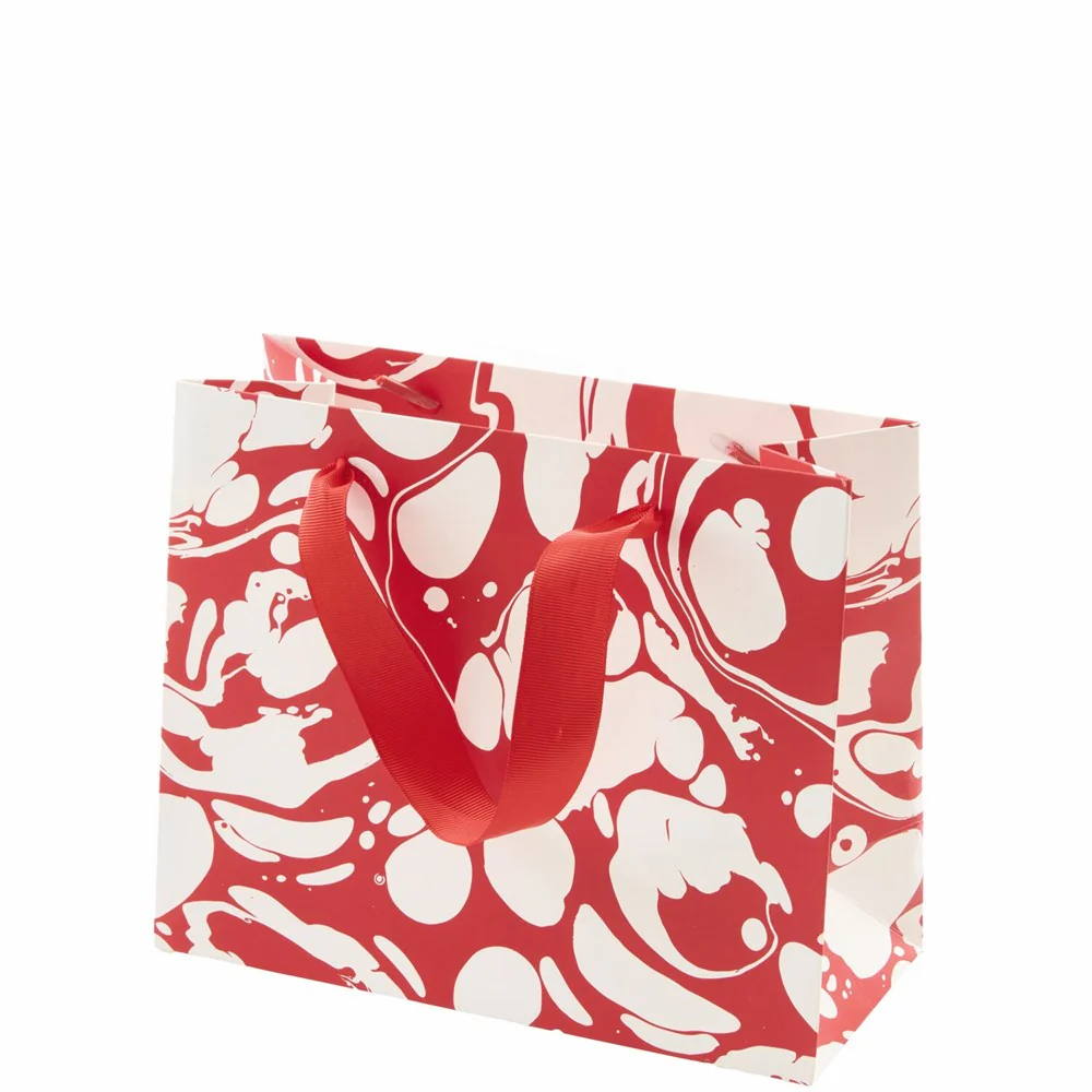 Rico Gift Bag Marble Red / White Small