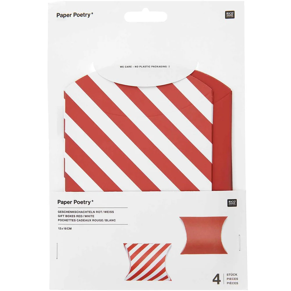 Paper Poetry Gift Boxes Red / White 12 x 18cm - Image 2