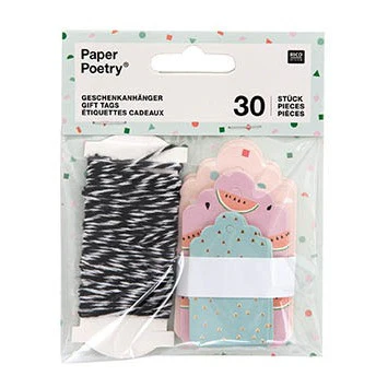 Paper Poetry Gift Tags Tropical Spring 30pk