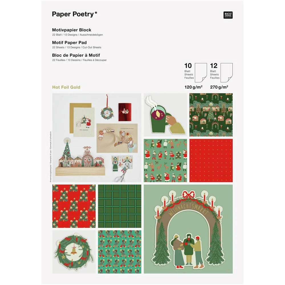 Paper Poetry Motif Paper Pad A4 Christmas Market