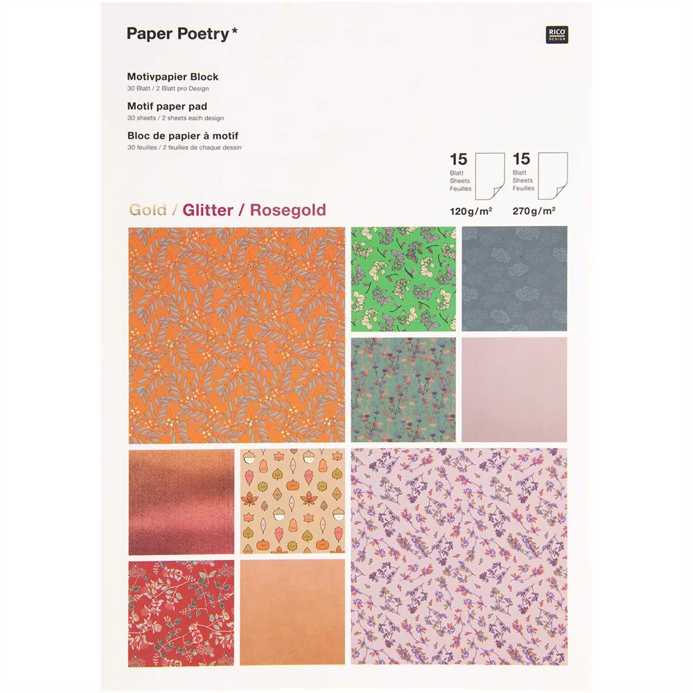 Paper Poetry Motif Paper Pad A4 Funny Fall