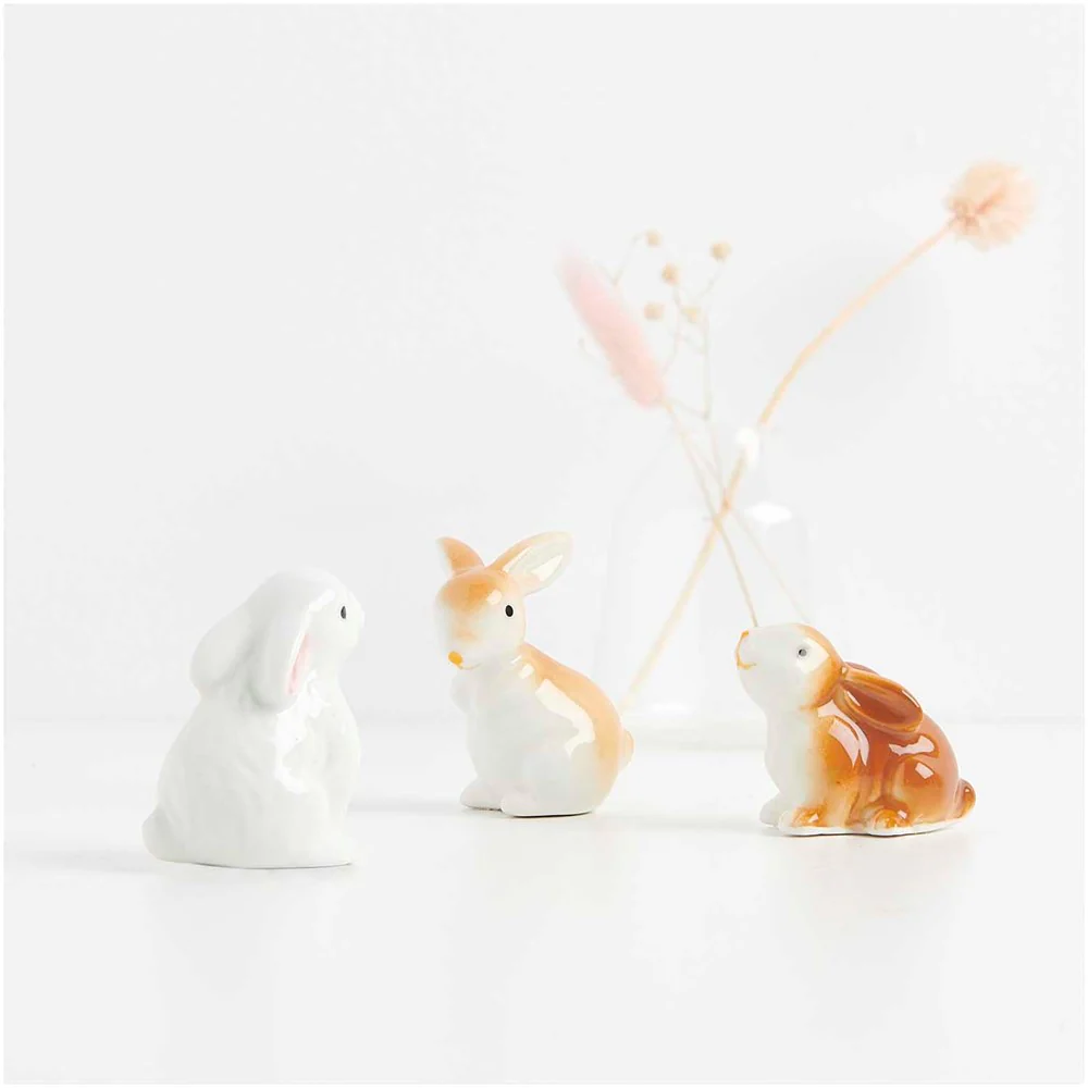 Rico Porcelain Rabbit Sitting Brown - Image 2