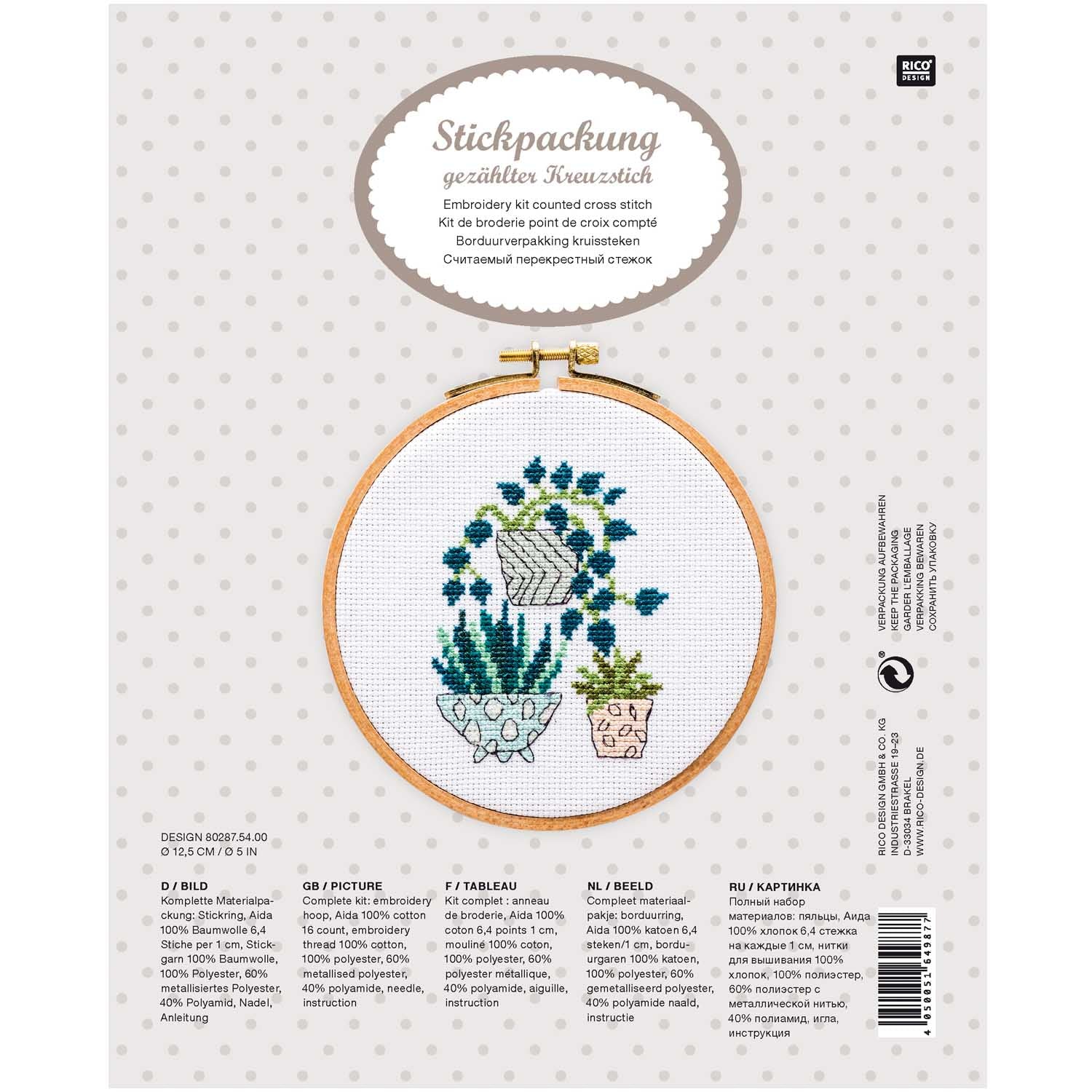 Rico Embroidery Kit Potted Plants