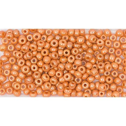 Rocailles 4mm Orange Irridescent Beads