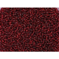 Rocailles 2mm Red Silver Inclusion Beads