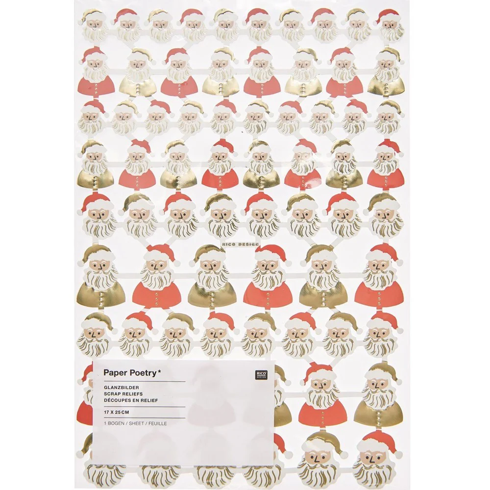Paper Poetry Scrap Reliefs Santa
