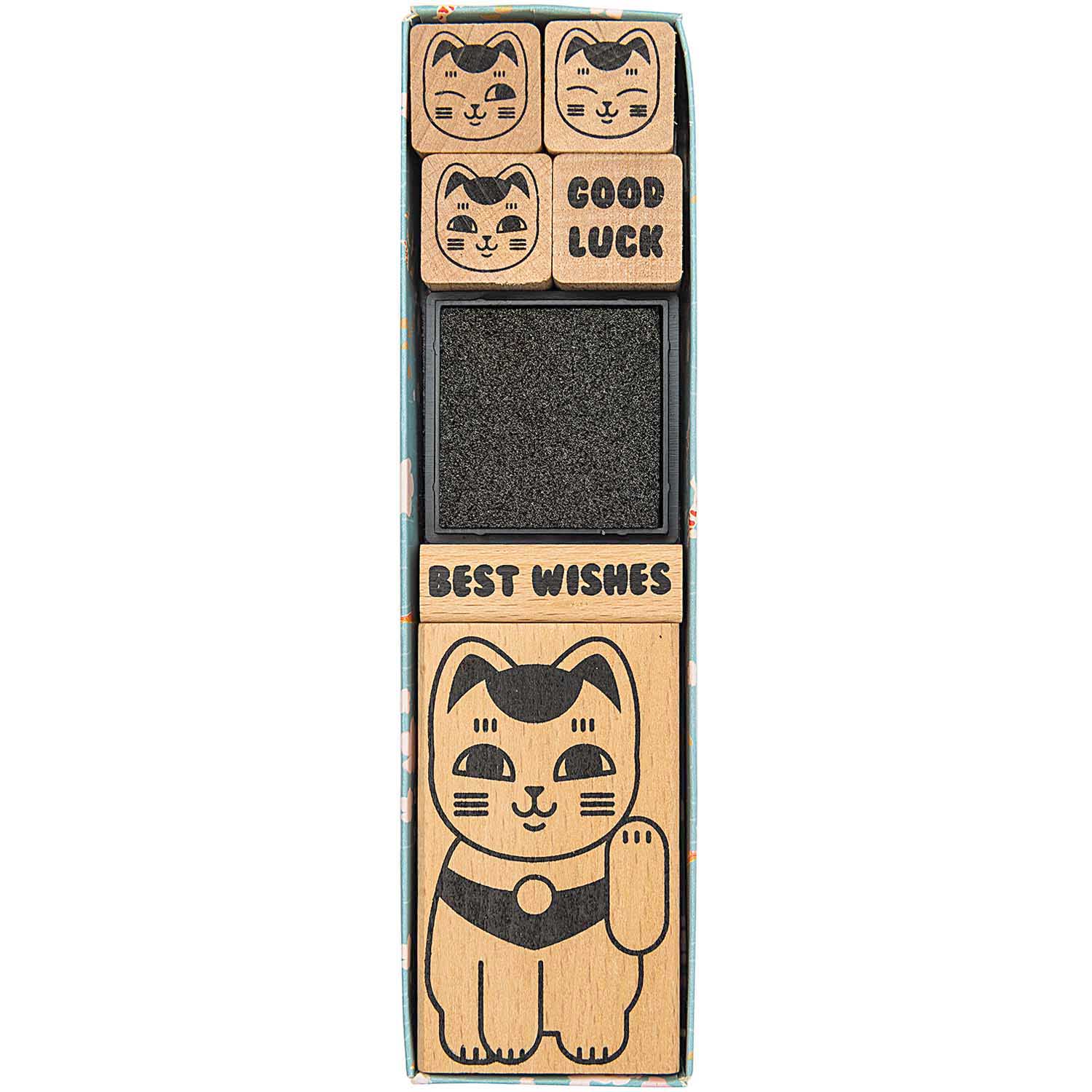 Paper Poetry Stamp Set Lucky Cat