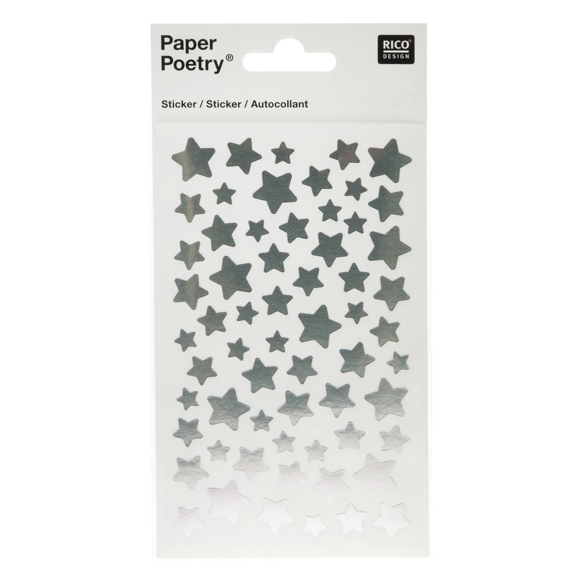 Paper Poetry Silver Star Stickers
