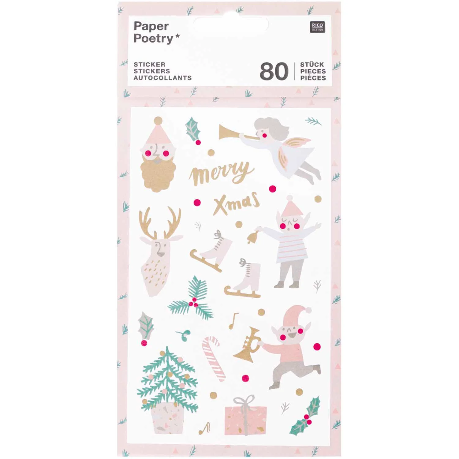 Paper Poetry Pastel Jolly Christmas Stickers
