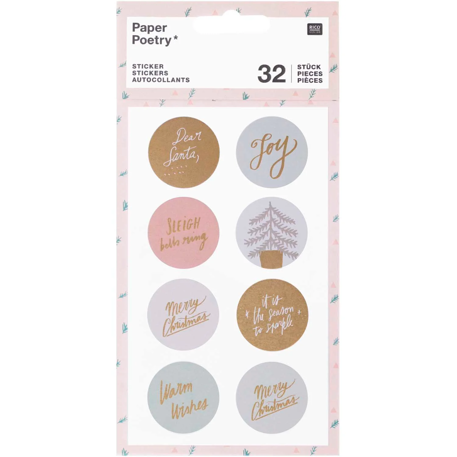 Paper Poetry Round Jolly Christmas Stickers